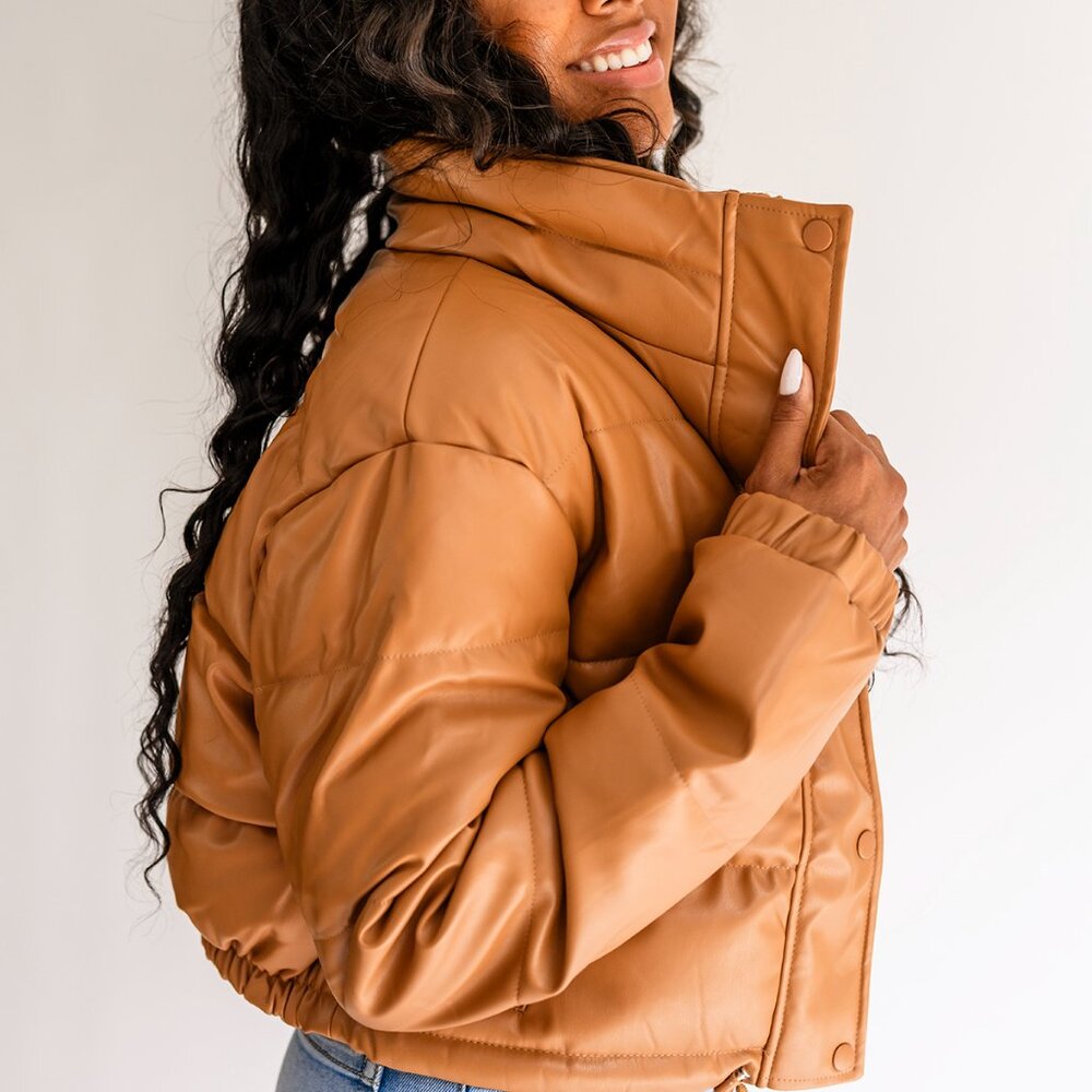 NEW Never Worn Camel Puffer Coat